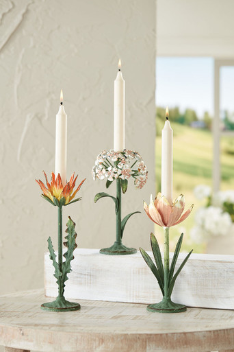 Floral Taper Candle Holder, Set of 3