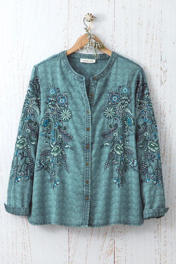 Mystic Lake Embroidered Top
