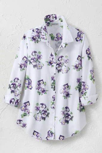 Pansy Peak 3/4 Sleeve No-Iron Shirt
