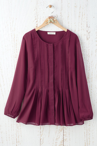Pleated Chiffon Blouse