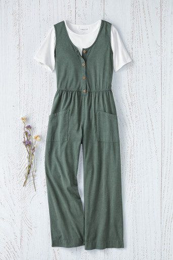 Vintage-Wash Knit Jumpsuit